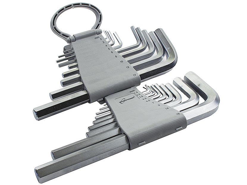 Набор угловых шестигранных отверток.,S2,1.5-19,18 штук